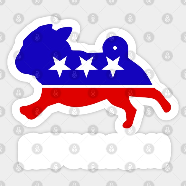 Repuglican Pug Funny Cute Republican Support Sticker by BraaiNinja